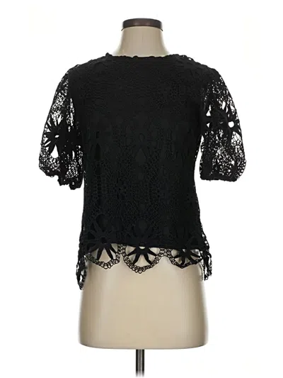 Pre-owned Ultra Pink Short Sleeve Blouse In Black