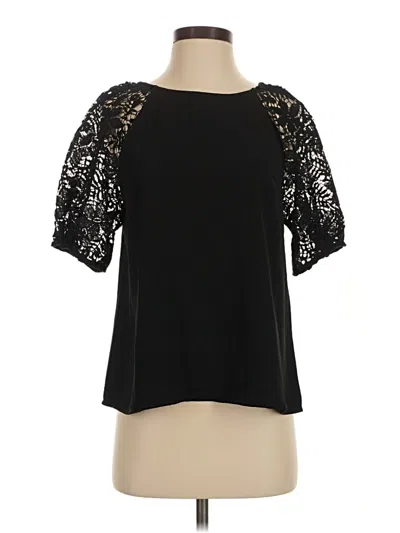Pre-owned Ultra Pink Short Sleeve Blouse In Black