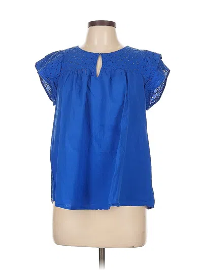 Pre-owned Ultra Pink Short Sleeve Blouse In Blue