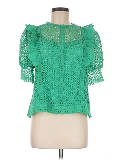Pre-owned Ultra Pink Short Sleeve Blouse In Green