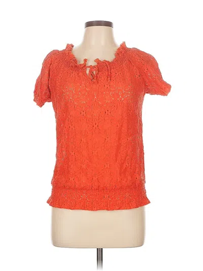 Pre-owned Ultra Pink Short Sleeve Blouse In Orange