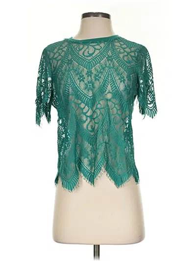 Pre-owned Ultra Pink Short Sleeve Blouse In Teal