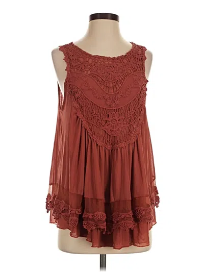 Pre-owned Ultra Pink Sleeveless Blouse In Burgundy