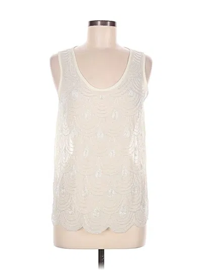 Ultra Pink Sleeveless Top Ivory Scoop Neck Tops