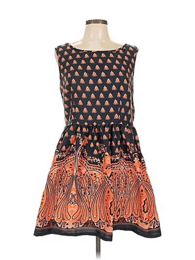 Pre-owned Ultra Pink Sleeveless Top Orange Strapless Neckline Tops