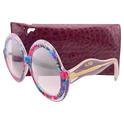 Pre-owned Ultra Vintage  Sudan Ii Flowers Oversized 1980's Sunglasses Handmade In England In Gray