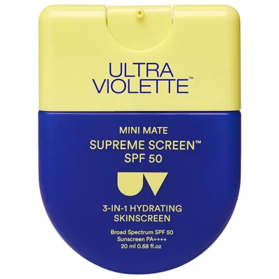Ultra Violette Supreme Screen Spf 50 Mini Mate Facial Sunscreen Moisturizer And Primer 0.68/20ml
