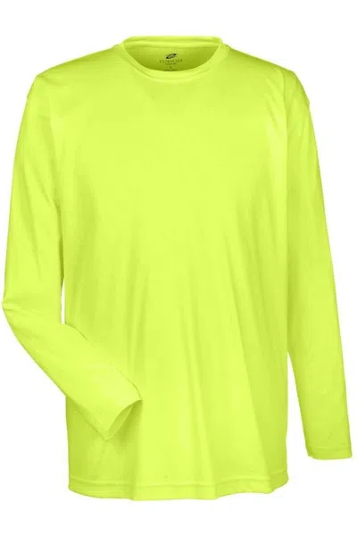 Ultraclub Cool & Dry Sport Long Sleeve Performance Interlock T-shirt In Green