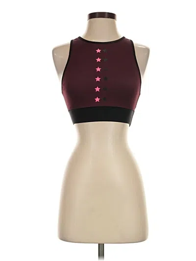 Pre-owned Ultracor Tank Top Burgundy Solid Pattern Scoop Neck Tops