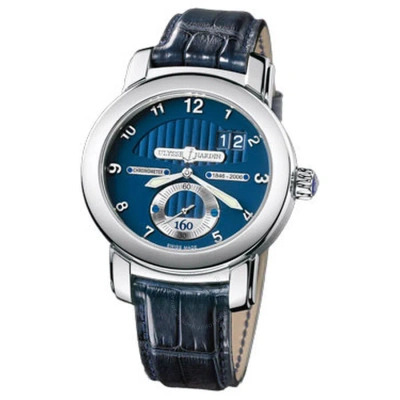 Ulysse Nardin Anniversary 160 Blue Dial 18kt White Gold Blue Leather Men's Watch 1600-100