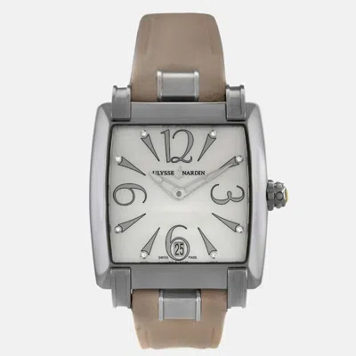 Pre-owned Ulysse Nardin Caprice 133-91 Automatic Mother Of Pearl Dial Stainless Steel Diamond Women's Wristwatch 33mm In White