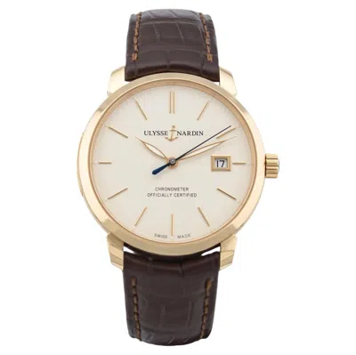 Pre-owned Ulysse Nardin Classic 18k Gold Watch Ref 8156-111-2/91 New In Multi