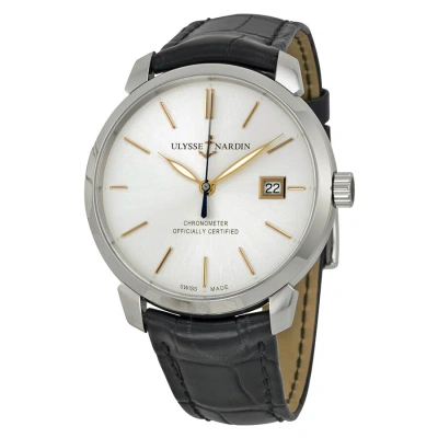 Ulysse Nardin Classico Automatic Silver Dial Men's Watch 8153-111-2-90 In Black / Gold Tone / Silver