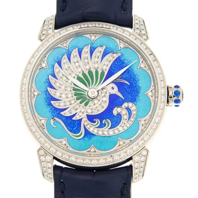 Ulysse Nardin Classico Lady Automatic Diamond Blue Dial Ladies Watch 8150-112-pb In Blue / Gold / Gold Tone / White