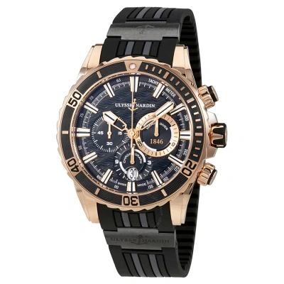 Ulysse Nardin Diver Automatic Men's Chronograph Watch 1502-151-3c/92 In Black