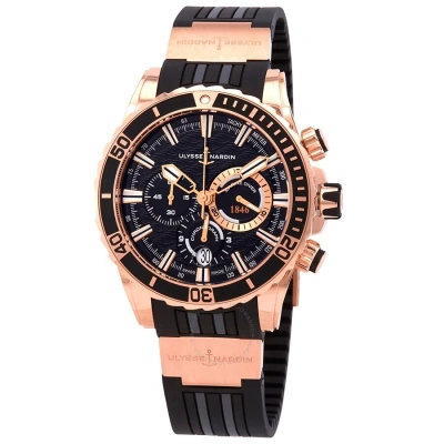 Ulysse Nardin Diver Black Dial Men's 18kt Rose Gold Automatic Watch 1502-151-3/92