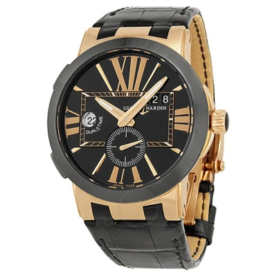 Ulysse Nardin Executive Dual Time Men's Watch 246-00-42 In Black / Gold / Rose