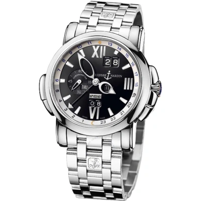 Ulysse Nardin Gmt Perpetual Black Dial 18kt White Gold Men's Watch 320-60-8-32