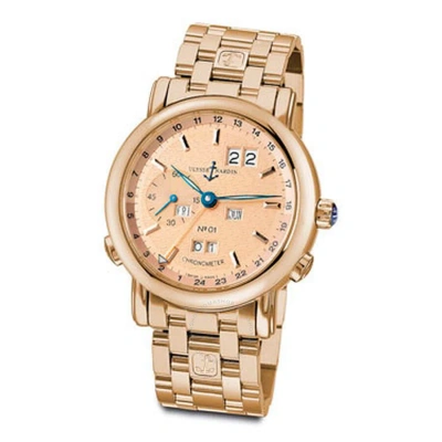 Ulysse Nardin Gmt Perpetual Copper Guilloche Dial 18kt Rose Gold Automatic Men's Watch 322-88-8