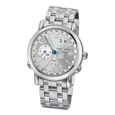 Ulysse Nardin Gmt Perpetual Silver Dial 18kt White Gold Automatic Men's Watch 320-82-8-31 In Metallic