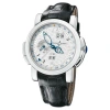 ULYSSE NARDIN ULYSSE NARDIN GMT PERPETUAL WHITE GUILLOCHE DIAL LEATHER STRAP AUTOMATIC MEN'S WATCH 329-60