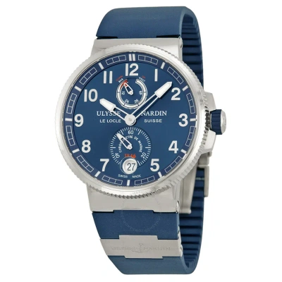 Ulysse Nardin Marine Automatic Blue Dial Blue Rubber Men's Watch 1183-126-3-63 In Blue / Navy / Skeleton