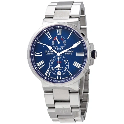 Ulysse Nardin Marine Chronometer Annual Calendar Automatic Blue Dial Men's Watch 1133-210-7m/e3 In Metallic