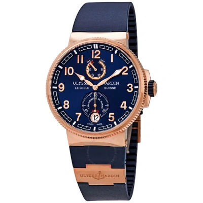Ulysse Nardin Marine Chronometer Manufacture Blue Dial Blue Rubber Men's Watch 11861263/63