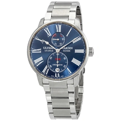 Ulysse Nardin Marine Chronometer Torpilleur Automatic Blue Dial Men's Watch 1183-310-7m/43 In Gray