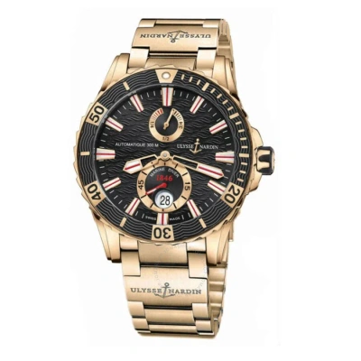 Ulysse Nardin Maxi Marine Diver Black Dial 18k Rose Gold Men's Watch 266-10-8m-92