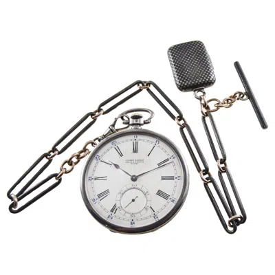 Pre-owned Ulysse Nardin Nardin Silver Niello Pocket Watch Original Dial & Box & Papers And Matching Fob In Multi