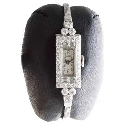 Pre-owned Ulysse Nardin Platinum And Diamond Art Deco Ladies Watch Circa 1940's In Multi