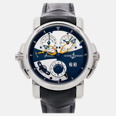 Pre-owned Ulysse Nardin Classico Sonata Cathedral Dual Time 42 Mm In Blue