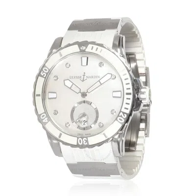 Ulysse Nardin Diver Diamond Mother Of Pearl Dial Ladies Watch 3203-190-3c/10.10 In Mother Of Pearl/white/silver Tone