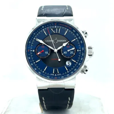 Ulysse Nardin Maxi Marine Chronograph Chronograph Blue Dial Men's Watch 353-66-3-323 In Gray