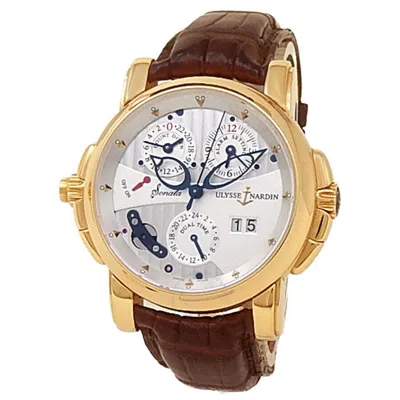 Ulysse Nardin Sonata Dual Time Automatic Silver Dial Men's Watch 666-88 In Brown/pink/silver Tone/rose Gold Tone/gold Tone