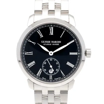 Pre-owned Ulysse Nardin Stainless Steel Wristwatch () In Black