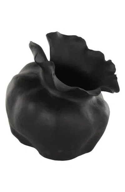 Uma Abstract Ceramic Vase In Black