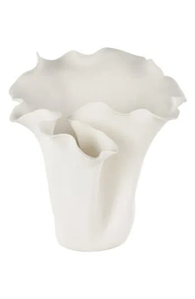 Uma Abstract Ceramic Vase In White