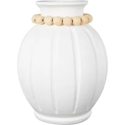Uma Beaded Vase In White