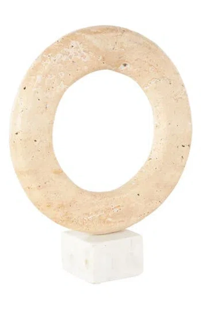 Uma Circular Marble Sculpture In Neutral