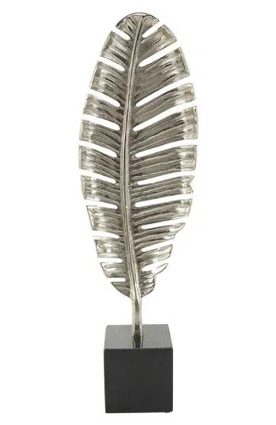 Uma Contemporary Leaf Statue In Silver