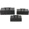 Uma Contemporary Set Of 2 Decorative Marble Boxes In Black