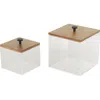 Uma Contemporary Set Of 2decorative Acrylic Boxes In Clear