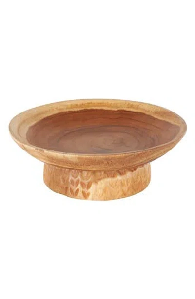 Uma Engraved Wooden Decorative Bowl In Brown