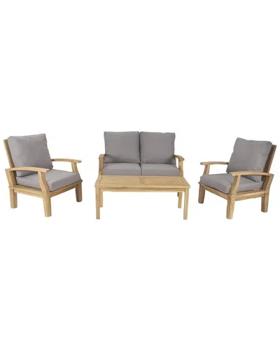 Uma Enterprises Peyton Lane Light Teak Wood Outdoor Seating Set In Brown