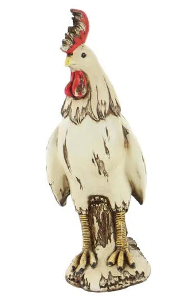 Uma Farmhouse Polystone Rooster Statue In Brown