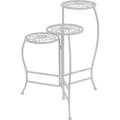 Uma Indoor/outdoor Tiered Plant Stand In White