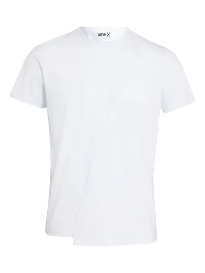 Uma | Raquel Blay Diagonal-seam T-shirt In White