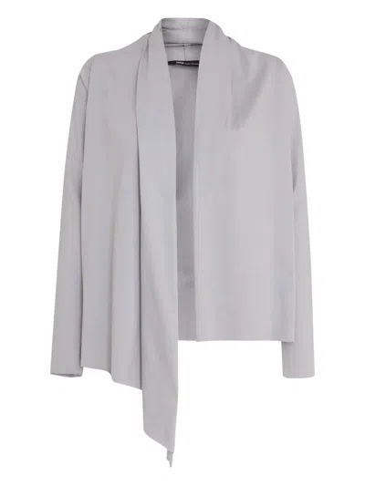 Uma | Raquel Blay Draped-collar Cotton Jacket In Gray